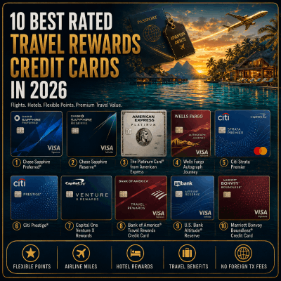 10 Best Rated Travel Rewards Credit Cards in 2026