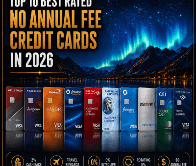 TOP 10 Best Rated No Annual Fee Credit Cards in 2026